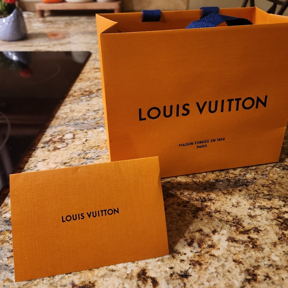 Louis Vuitton Orange Gift Bag and Card